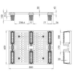 Półpaleta plastikowa, paleta 800x600mm, półpaleta dus, paleta dusseldorf,