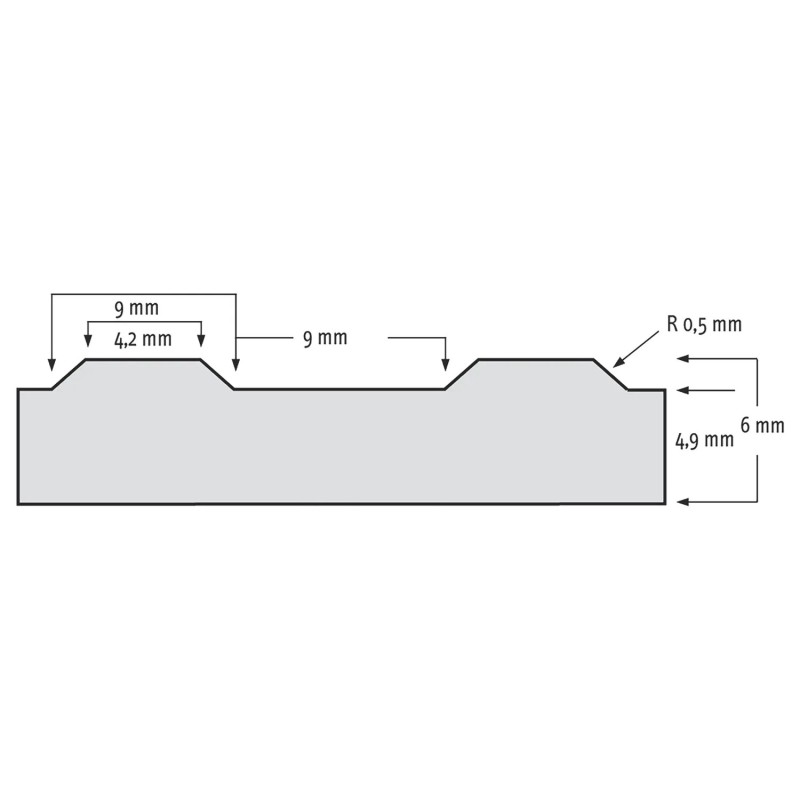 753 Rib'n'Roll 6 mm szerokie rowki