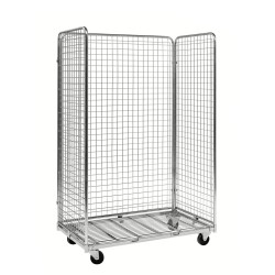 Kosz siatkowy wystawowy z trzema ściankami.